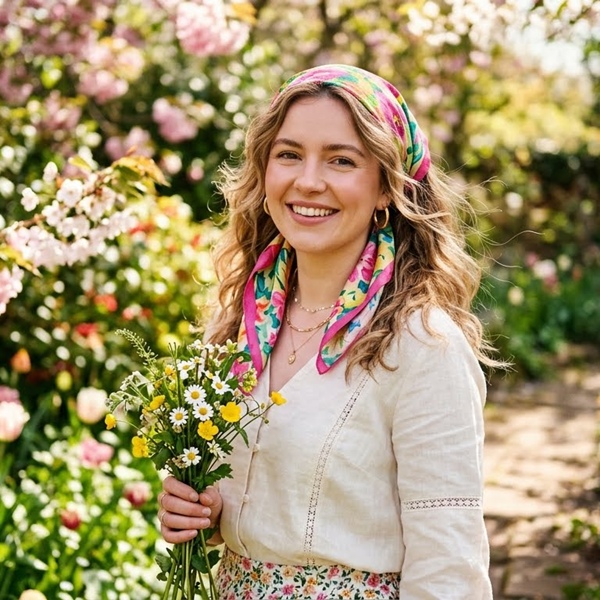 pañoleta en el cabello estilo diadema look fresco y femenino para días de calor