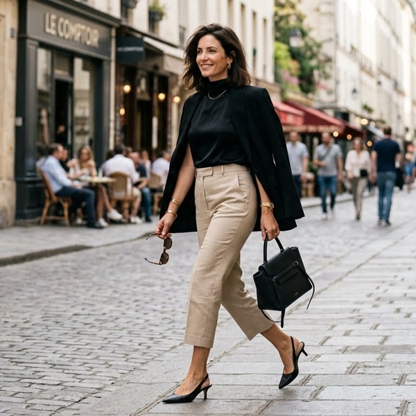 pantalones capri en tonos neutros look sofisticado y fácil de combinar