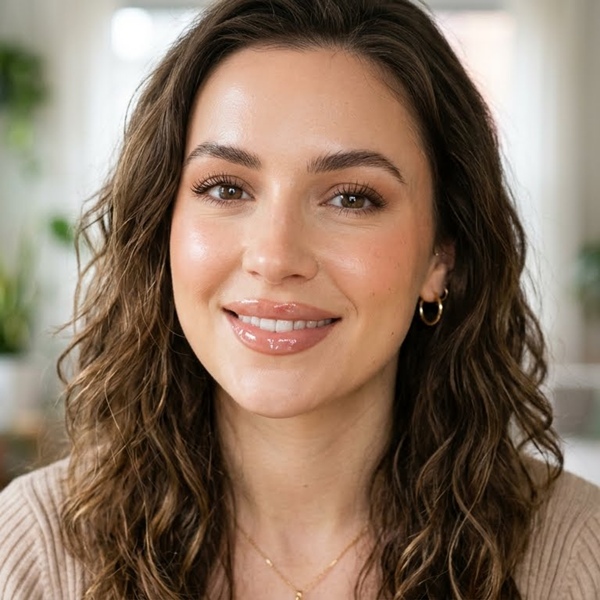 Labios naturales con gloss transparente y acabado fresco