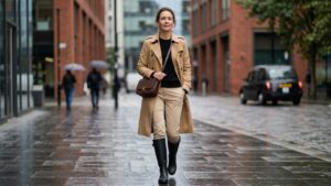 Botas de lluvia con un look casual