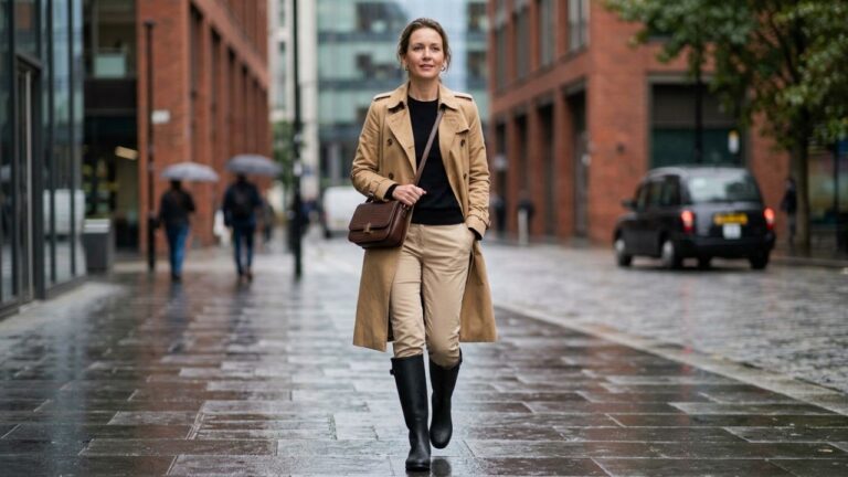 Botas de lluvia con un look casual