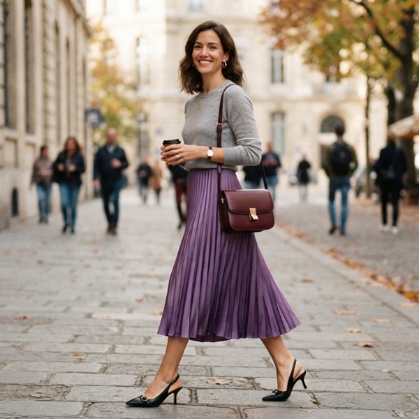 De la paleta de morado profundo, esta combinación de amatista y gris