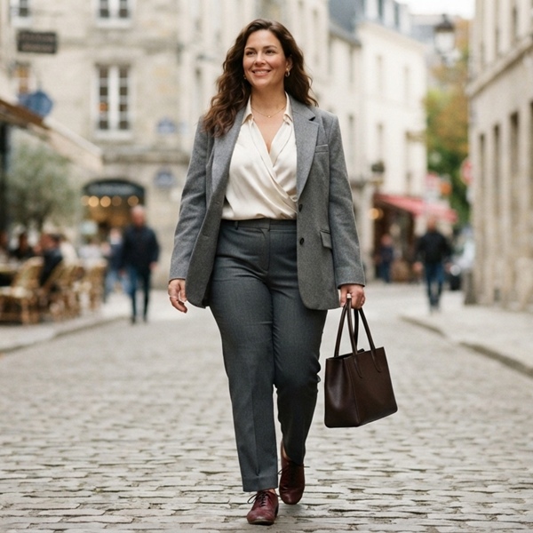 Look profesional con traje sastre y jazz shoes
