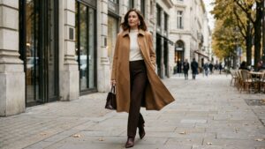 Abrigo trapecio es la pieza clave de invierno
