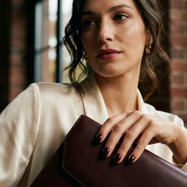 Tendencia cherry noir nails clásicas y brillantes 