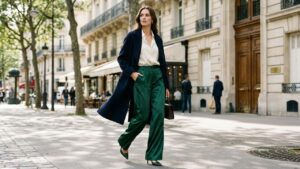 Cómo usar pantalones satinados este otoño